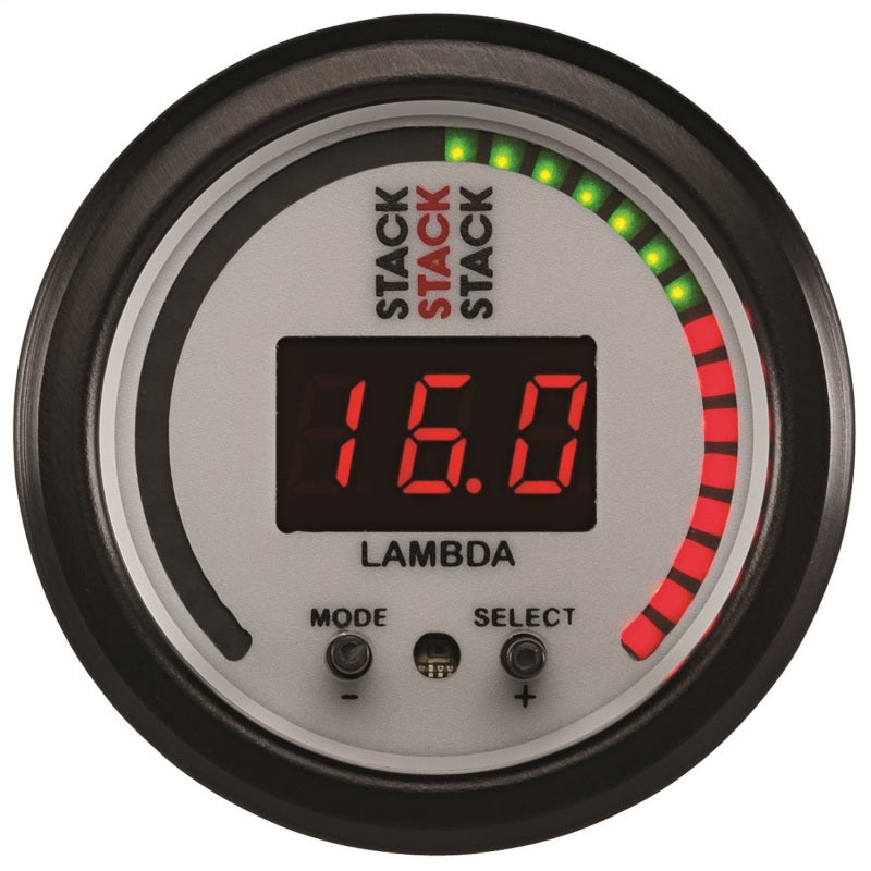 Autometer Stack 52mm Pro-Control Wideband Air/Fuel Ratio (Lambda) Gauge - White ST3404