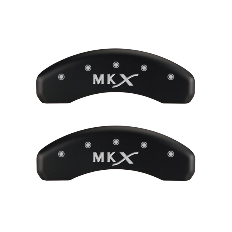 MGP 4 Caliper Covers Engraved Front Lincoln Engraved Rear MKX Red finish silver ch MGP