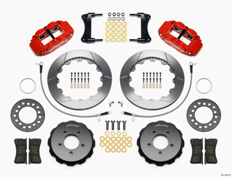 Wilwood Narrow Superlite 6R Front Hat Kit 12.88in Red 2005-Up Mazda Miata w/ Lines Wilwood
