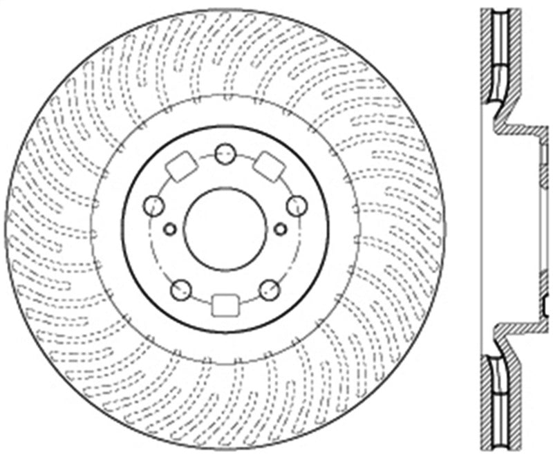 StopTech 12-15 Lexus IS350 Cross Drilled Right Front Rotor Stoptech