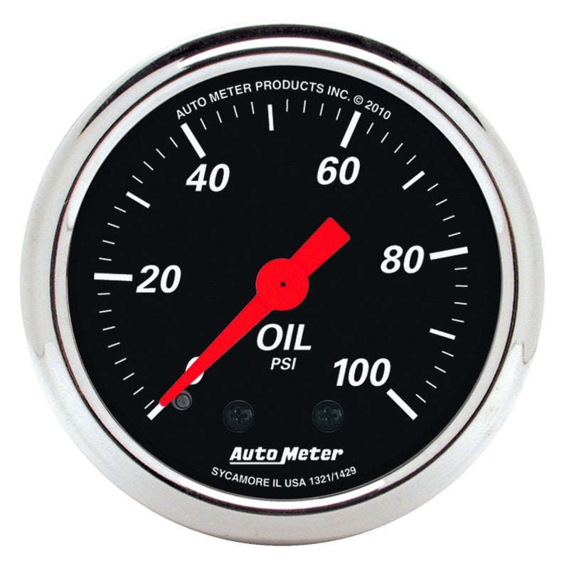 AutoMeter Gauge Oil Press 2-1/16in. 100PSI Mech Designer Black 1429