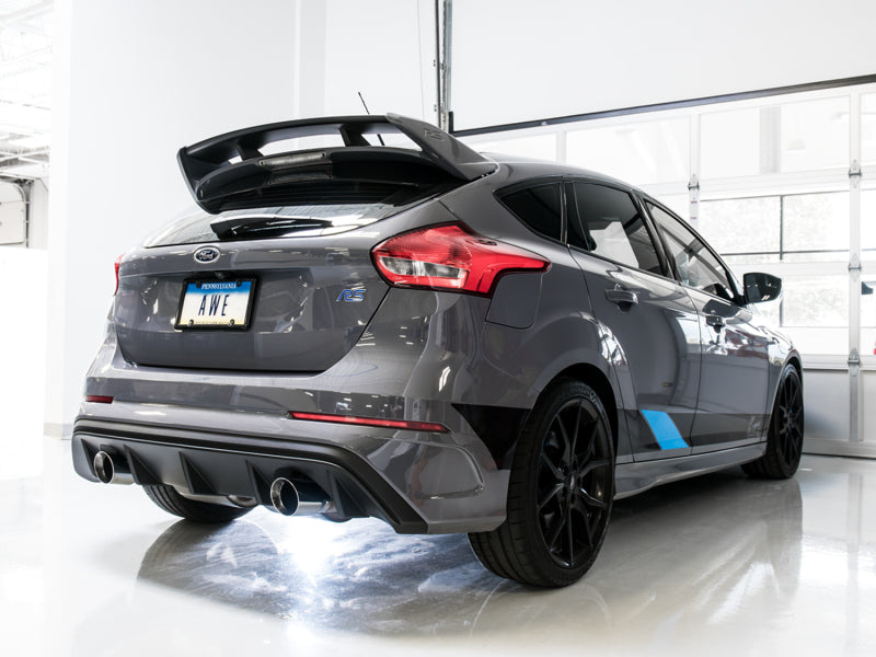 AWE Tuning Ford Focus RS Touring Edition Cat-back Exhaust- Non-Resonated - Chrome Silver Tips AWE Tuning