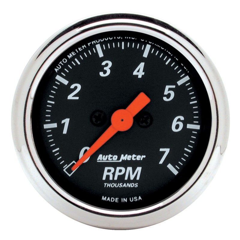 Autometer Designer Black 2-1/16in Electrical 7k RPM Tachometer 1477