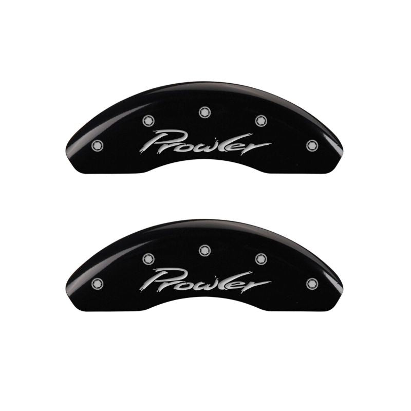 MGP 4 Caliper Covers Engraved Front & Rear Prowler Black finish silver ch MGP