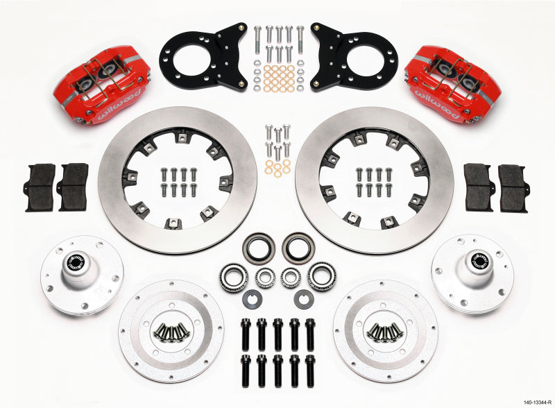 Wilwood Dynapro Dust-Boot Front Kit 12.19in Red 1965-1969 Mustang Disc & Drum Spindle Wilwood