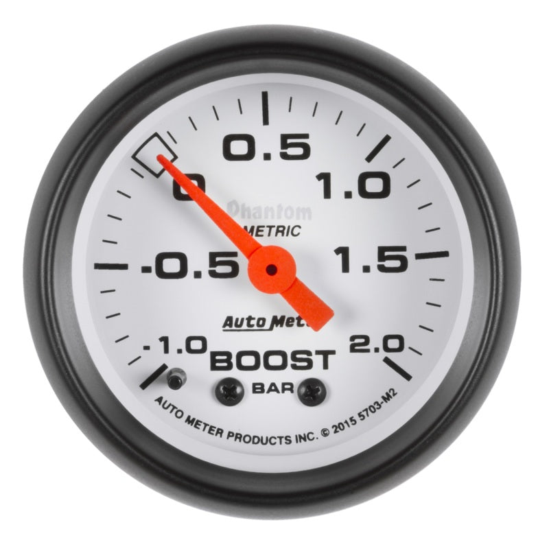 Autometer Phantom Gauge Vac/Boost 2 1/16in -1 - +2 Bar Mechanical Phantom 5703-M2