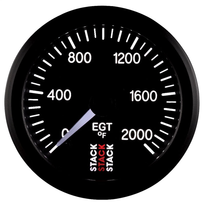 Autometer Stack 52mm 0-2000 Deg F Pro Stepper Motor Exhaust Gas Temp Gauge - Black ST3314