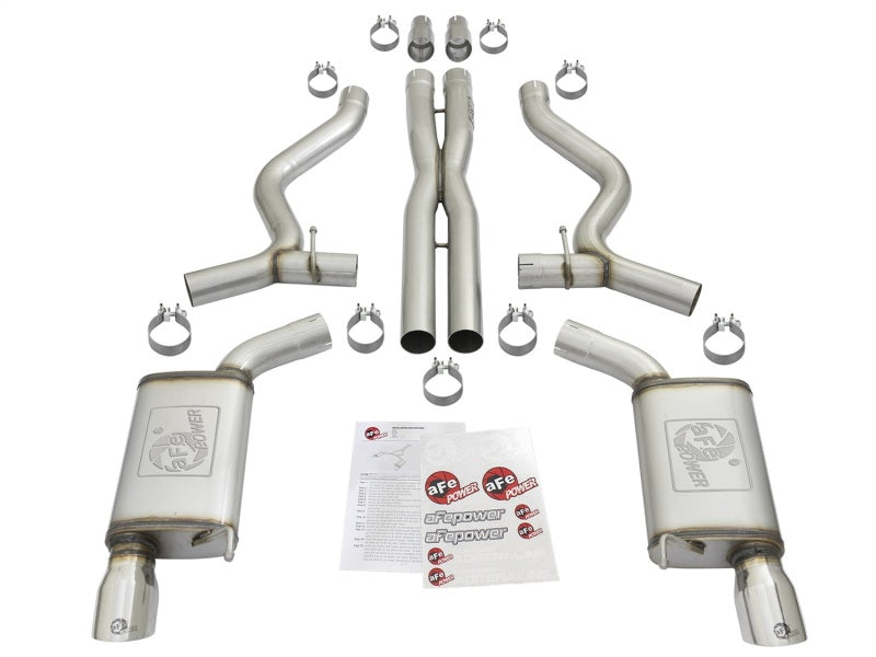 aFe MACHForce XP 3in Sport Tone Cat-Back Exhausts w/ Polished Tips 15-17 Ford Mustang V6/V8 aFe