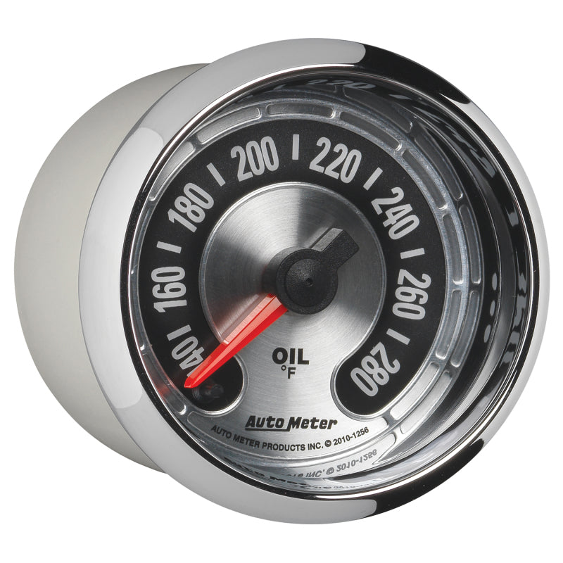 Autometer American Muscle 2-1/16in Full Sweep Electric Digital Stepper 140-280 Deg F Oil Temp Gauge 1256