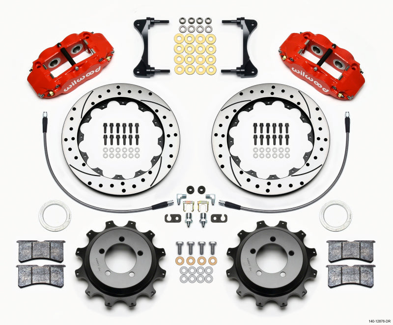 Wilwood Narrow Superlite 4R Rear Kit 12.88in Drilled Red 99-05 WRX / 99-07 Impreza Wilwood
