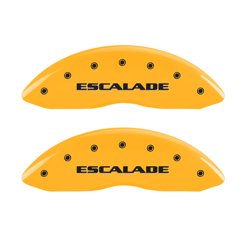 MGP 4 Caliper Covers Engraved F & R Escalade Yellow Finish Black Char 2004 Cadillac Escalade EXT MGP