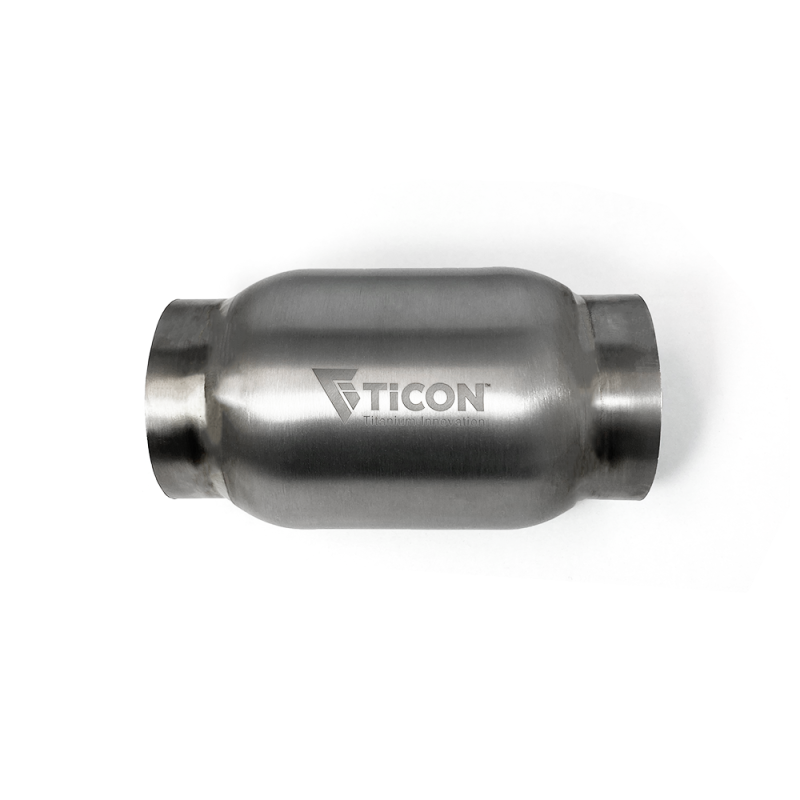 Ticon Industries 3.5in Body x 12in Length 2.5in Inlet/Outlet Titanium Bullet Resonator Ticon