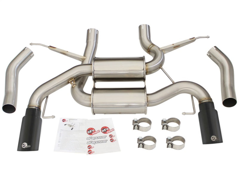 aFe MACHForce XP 2.5in Axle Back Stainless Exhaust w/ Black Tips 07-13 BMW 335i 3.0L L6 (E90/92) N55 aFe