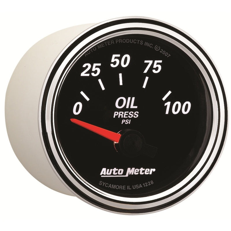 Autometer Designer Black II 52mm 100 PSI Oil Pressure Gauge 1228