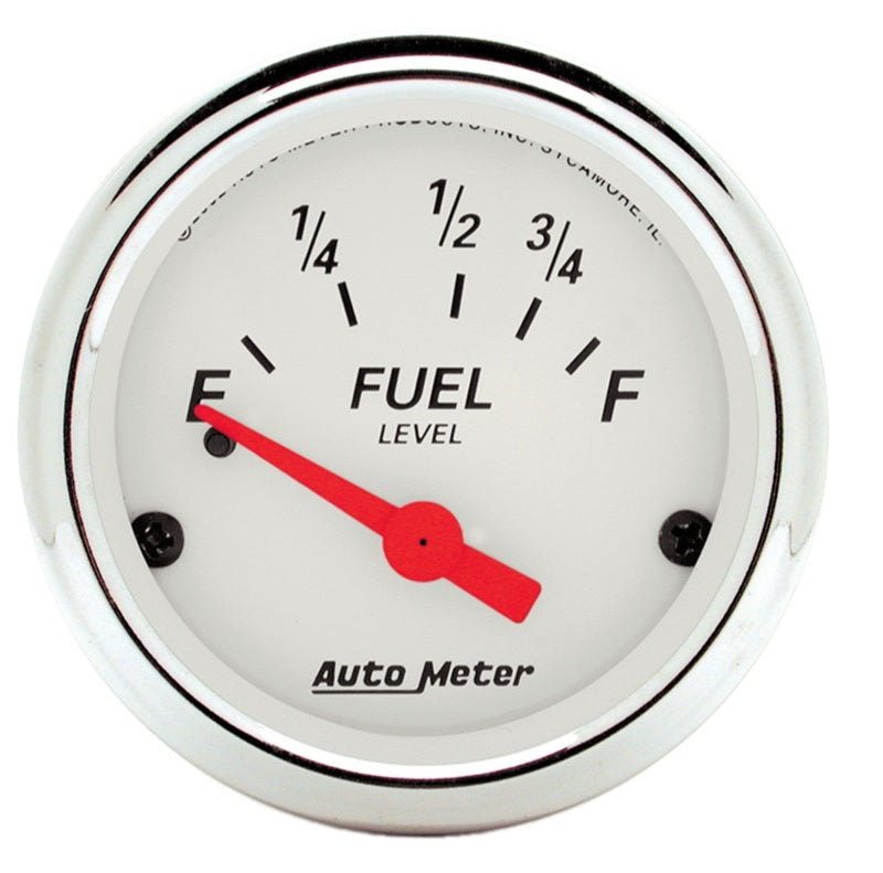 AutoMeter Gauge Fuel Level 2-1/16in. 73 Ohm(e) to 10 Ohm(f) Elec Arctic White 1316