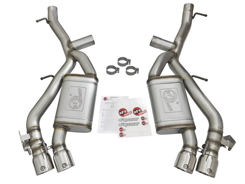 aFe MACHForce XP 3in 304 SS Axle-Back Dual Exhaust (NPP) w/ Polished Tips 16-17 Camro SS V8-6.2L - eliteracefab.com