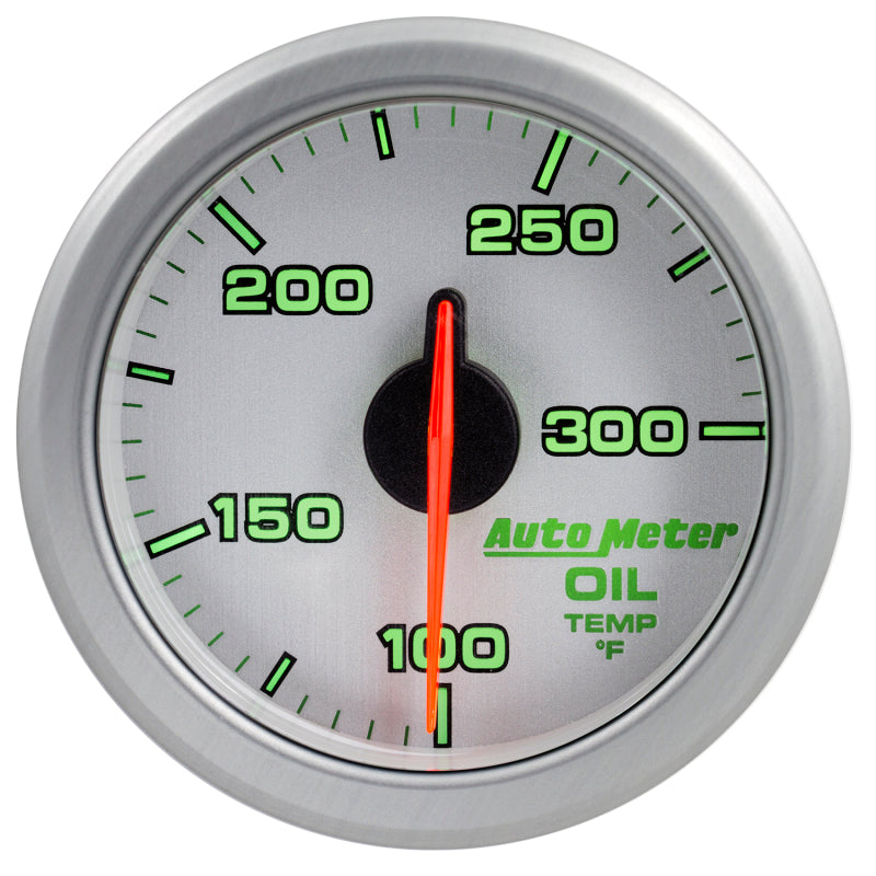 Autometer Airdrive 2-1/6in Oil Temp Gauge 100-300 Degrees F - Silver 9140-UL
