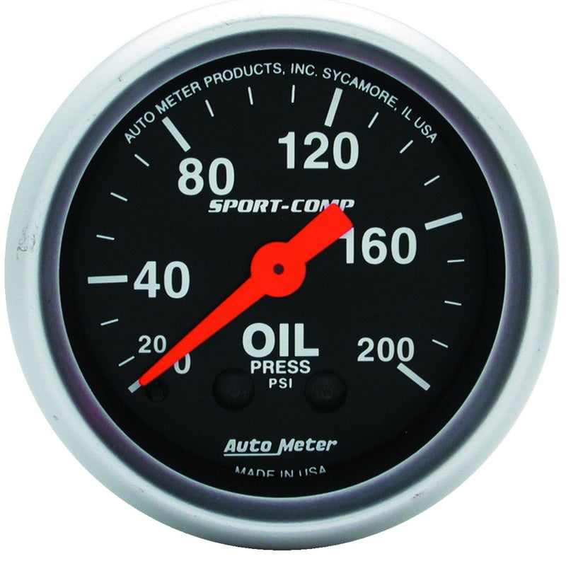 Autometer Sport Comp 52mm Mechanical 0-200 PSI Oil Pressure Gauge 3322