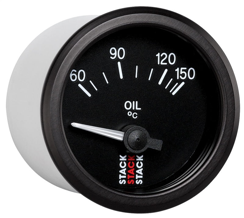 Autometer Stack 52mm 60-150 Deg C M10 Male Electric Oil Temp Gauge - Black ST3209