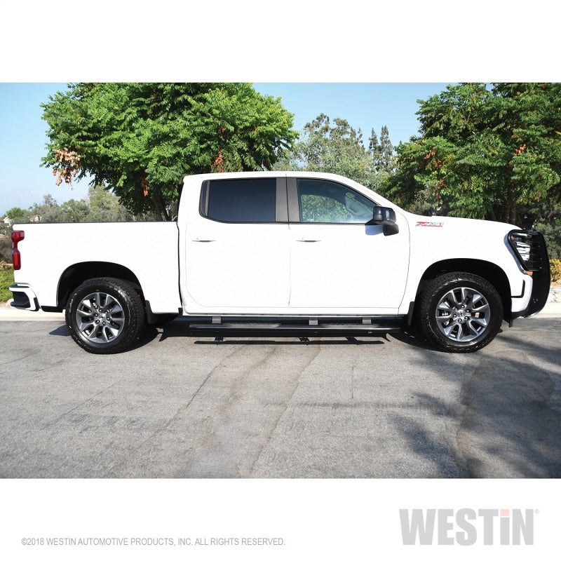 Westin 2019 Chevrolet Silverado/Sierra 1500 Crew Cab Non LD PRO TRAXX 4 Oval Nerf Step Bars - Black - eliteracefab.com