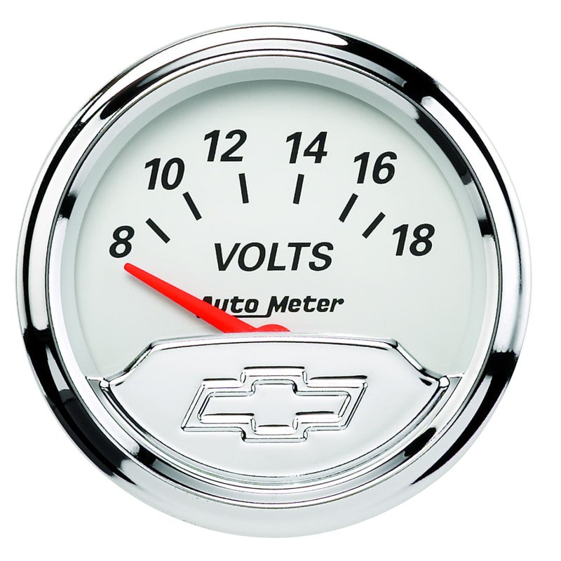 Autometer Chevy Vintage 2in 8-18 Volts Short Sweep Electronic Voltmeter Gauge 1391-00408