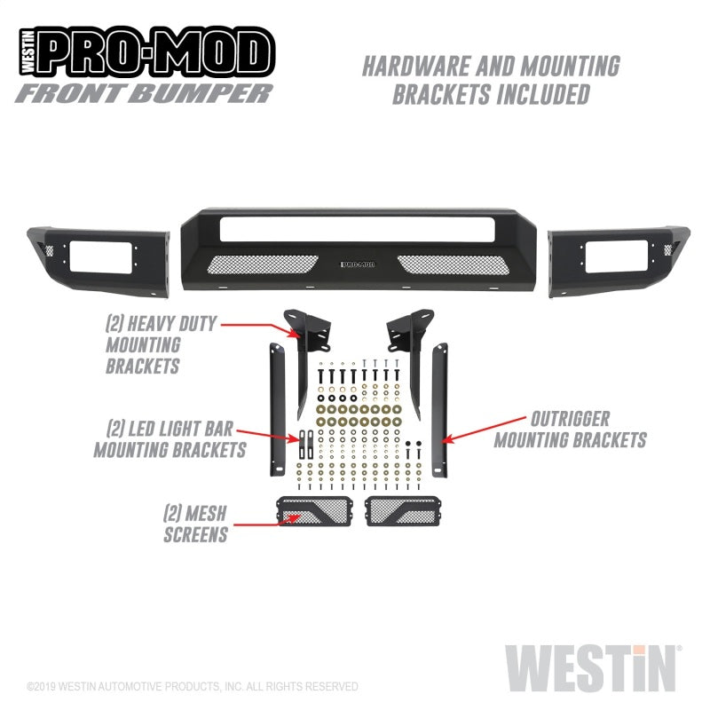 Westin 14-21 Toyota Tundra Pro-Mod Front Bumper - Tex. Blk Westin