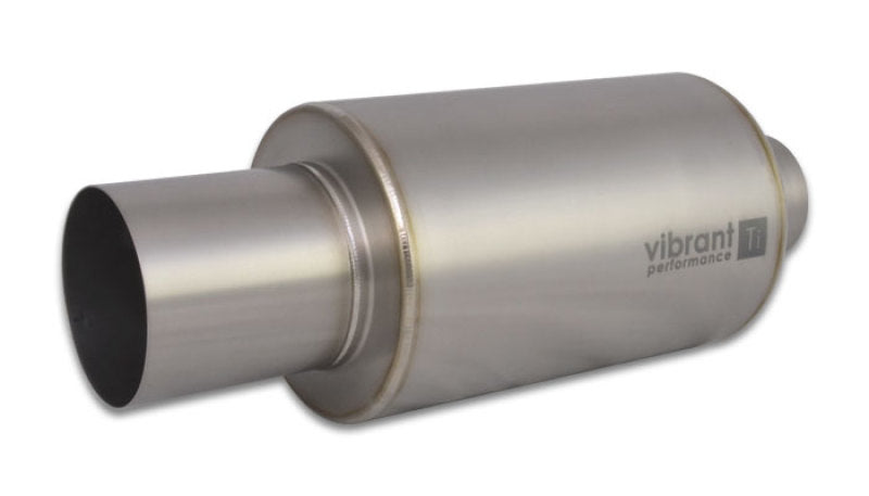 Vibrant Titanium Muffler w/Straight Cut Natural Tip 2.5in. Inlet / 2.5in. Outlet - eliteracefab.com