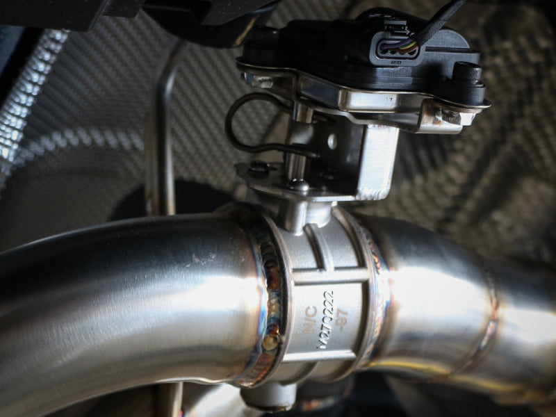 aFe 18-20 Audi RS5 Coupe MACH Force-Xp 3in to 2.5in 304 SS Axle-Back Exhaust System-Quad Carbon Tips aFe