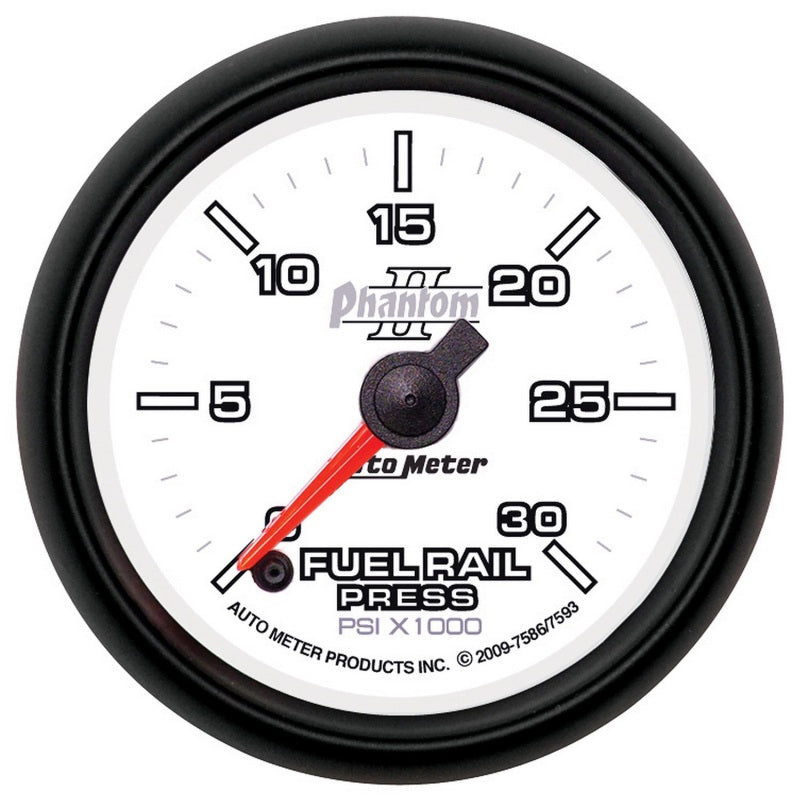 Autometer Phantom 52mm Full Sweep Electronic 0-30,000 PSI Diesel Fuel Rail Pressure Gauge 7586