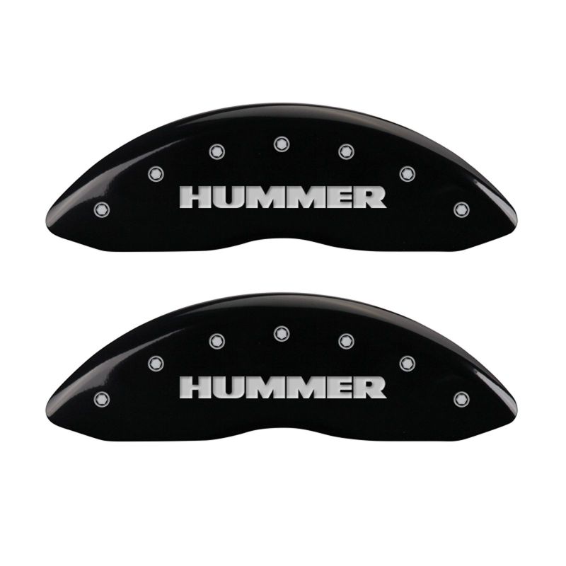 MGP 4 Caliper Covers Engraved Front & Rear Hummer Black finish silver ch MGP