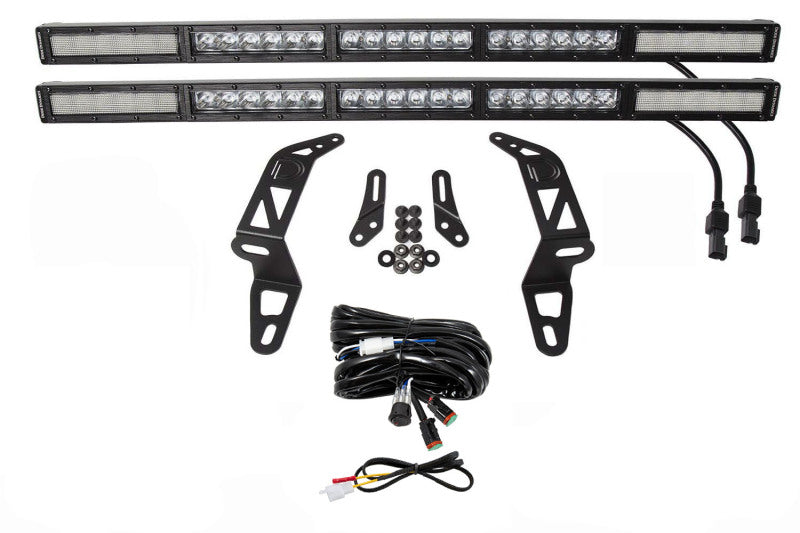 Diode Dynamics 18-21 Jeep JL Wrangler/Gladiator SS30 Bumper Bracket Kit - White Combo Dual Diode Dynamics