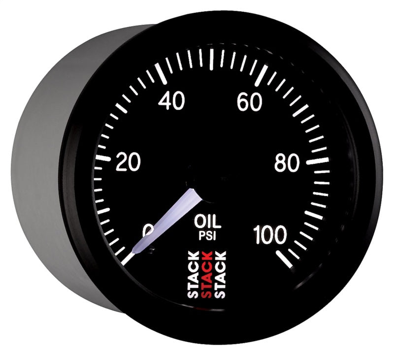 Autometer Stack 52mm 0-100 PSI 1/8in NPTF Male Pro Stepper Motor Oil Pressure Gauge - Black ST3302
