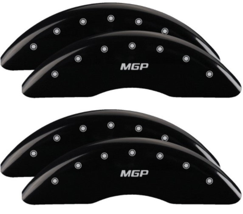 MGP 4 Caliper Covers Engraved Front & Rear 2019+ Ram 2500/3500 Black Finish Silver MGP Logo MGP