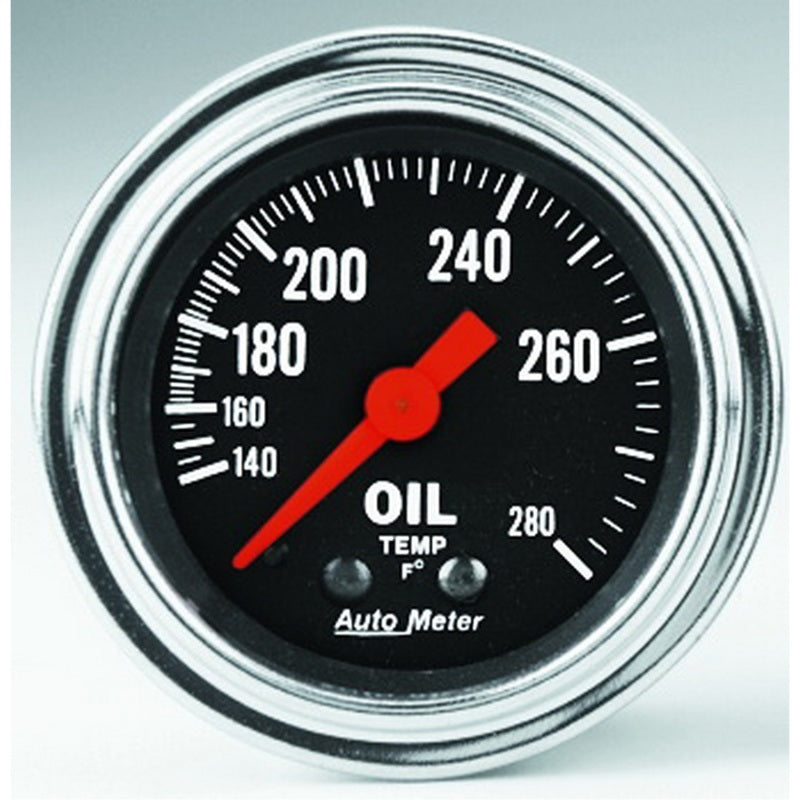 Autometer Traditional Chrome 2-1/16in 140-280 Deg F Mechanical Oil Temp Gauge 2441