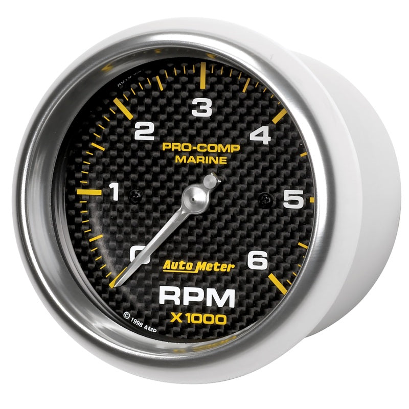 Autometer Marine Carbon Fiber Ultra-Lite Gauge 3-3/8in Tachometer 6K RPM 200752-40
