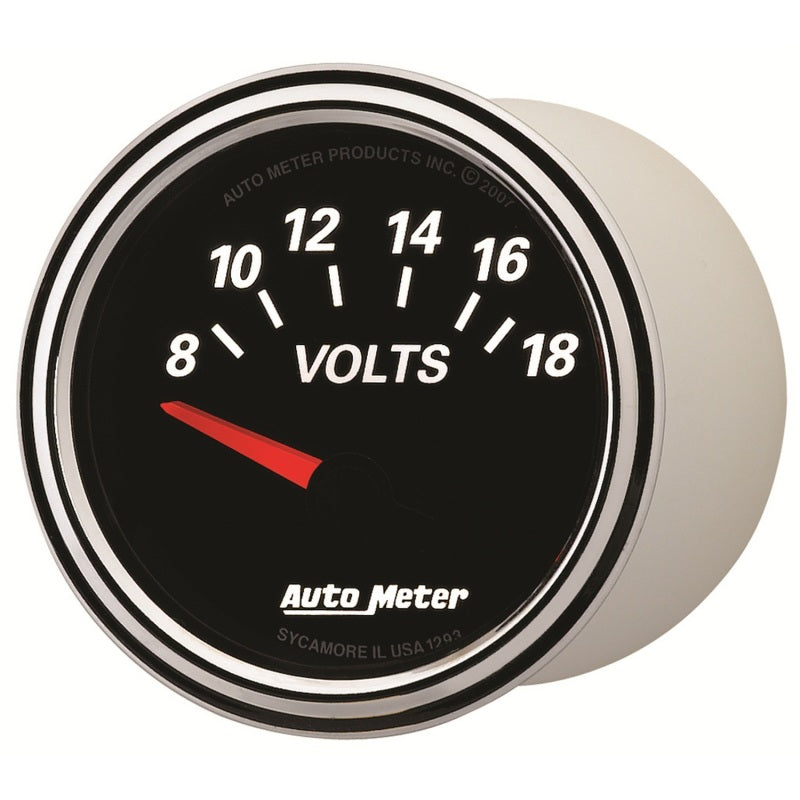 Autometer Designer Black II 52mm 18V Voltmeter Gauge 1293