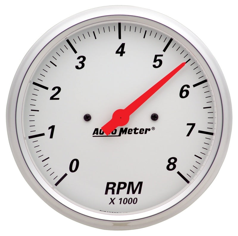 AutoMeter Gauge Tachometer 5in. 8K RPM In-Dash Arctic White 1399