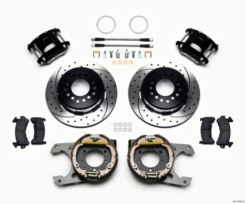 Wilwood D154 P/S Park Brake Kit Drilled Jeep Dana 35 2.56 Off 5-lug w/ lines Wilwood