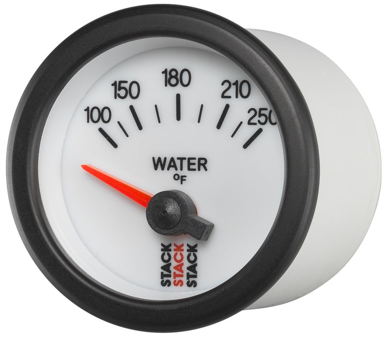 Autometer Stack 52mm 100-250 Deg F 1/8in NPTF Electric Water Temp Gauge - White ST3258