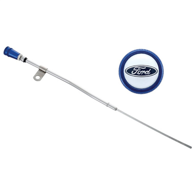 Ford Racing Dipstick Kit - Anodized Aluminum Handle w/ Embossed Ford Logo Ford Racing