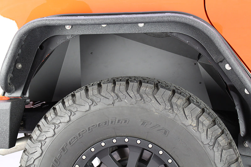 Fishbone Offroad 07-18 Jeep Wrangler JK Aluminum Rear Inner Fenders - Black Powercoat Fishbone Offroad
