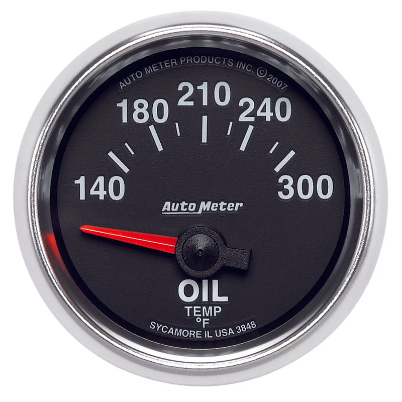 Autometer GS 52mm 140-300 Deg F Short Sweep Electronic Oil Temperature Gauge 3848