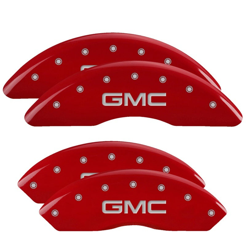 MGP 4 Caliper Covers Engraved Front & Rear Denali Red finish silver ch MGP
