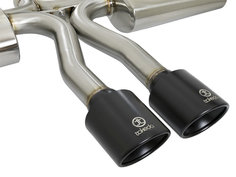 aFe Takeda 3in 304 SS Cat-Back Exhaust System w/ Black Tips 2017+ Honda Civic Si (4dr) I4 1.5L (t) - eliteracefab.com