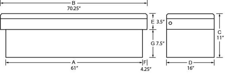 Tradesman Aluminum Economy Cross Bed Low-Profile Truck Tool Box (70in.) - Black Tradesman