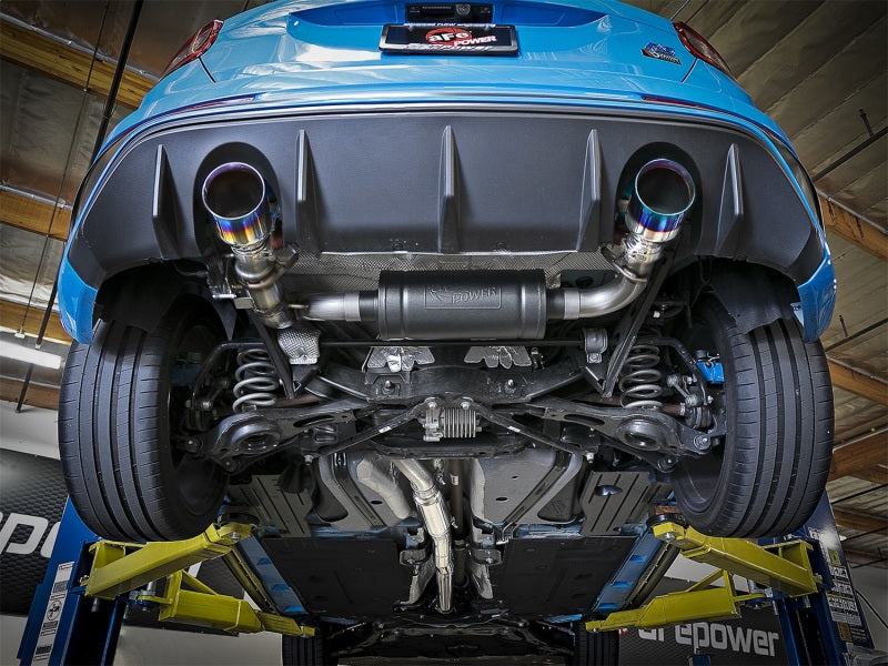 aFe Takeda 3in 304 SS Cat-Back Exhaust System w/ Blue Flame Tip 16-18 Ford Focus RS I4-2.3L (t) aFe