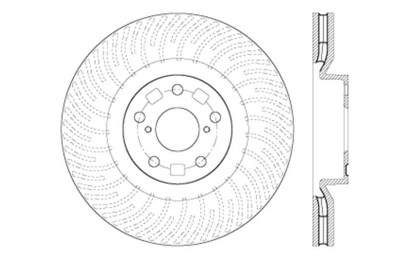 StopTech 12-15 Lexus IS350 Cross Drilled Right Front Rotor Stoptech