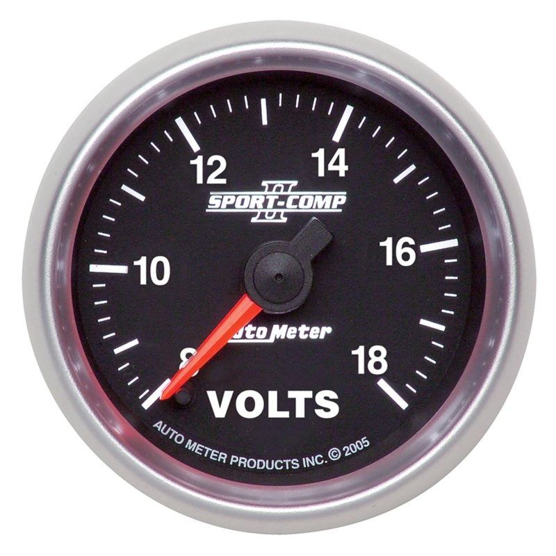 Autometer Sport-Comp II 2 1/16in. 18V Digital Stepper Motor Electronic Voltmeter 3691
