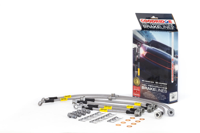 Goodridge 13-15 Nissan Sentra w/ Rear Disc Brakes SS Brake Line Kit Goodridge