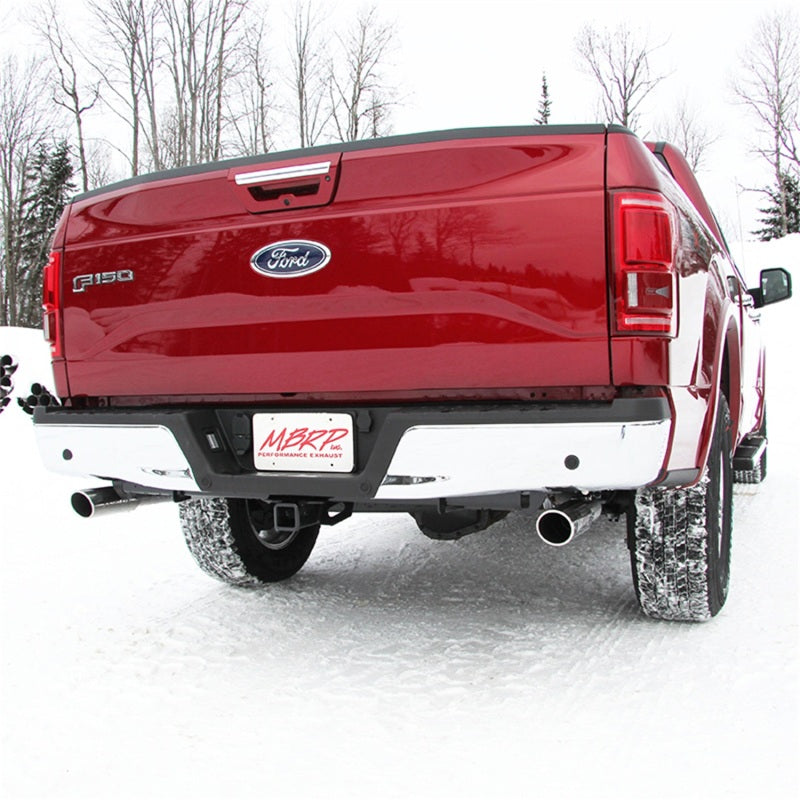 MBRP 2015 Ford F-150 5.0L 3in Cat Back Dual Split Rear Exit T409 Exhaust System - eliteracefab.com